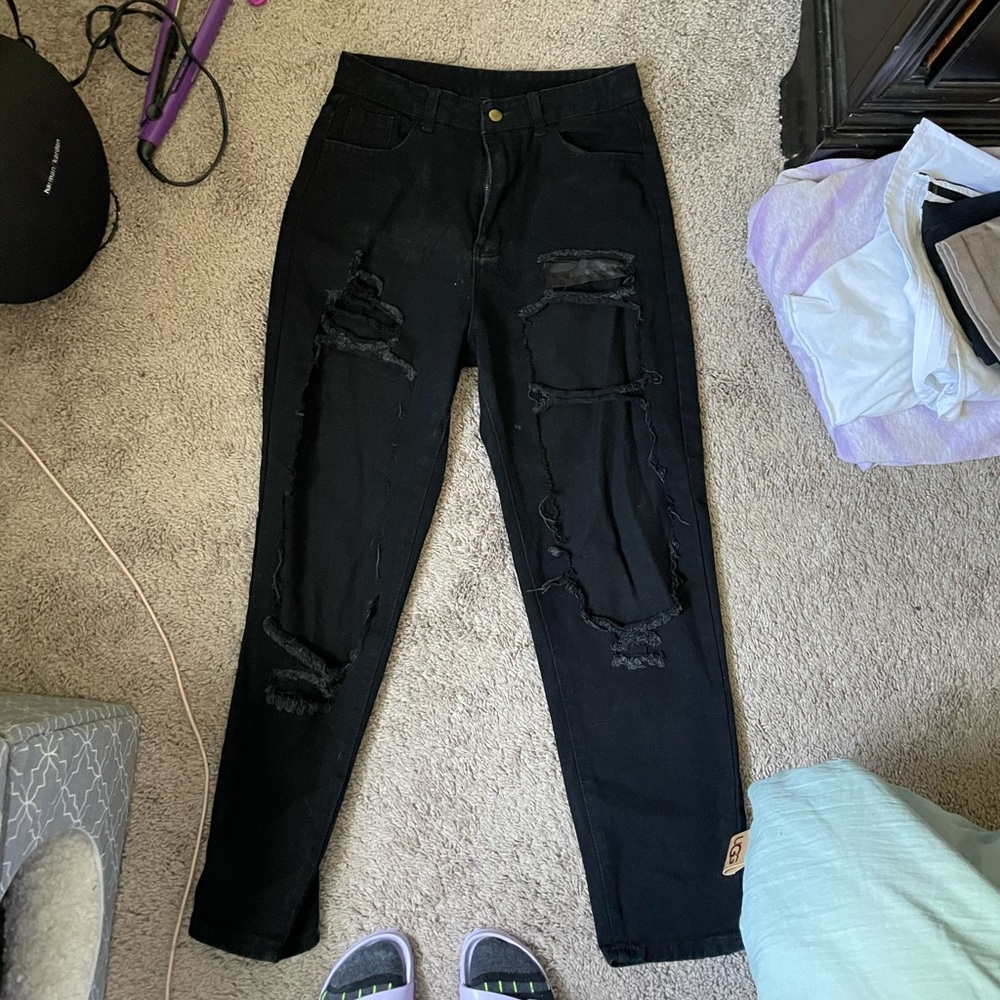 ROMWE black mom jeans